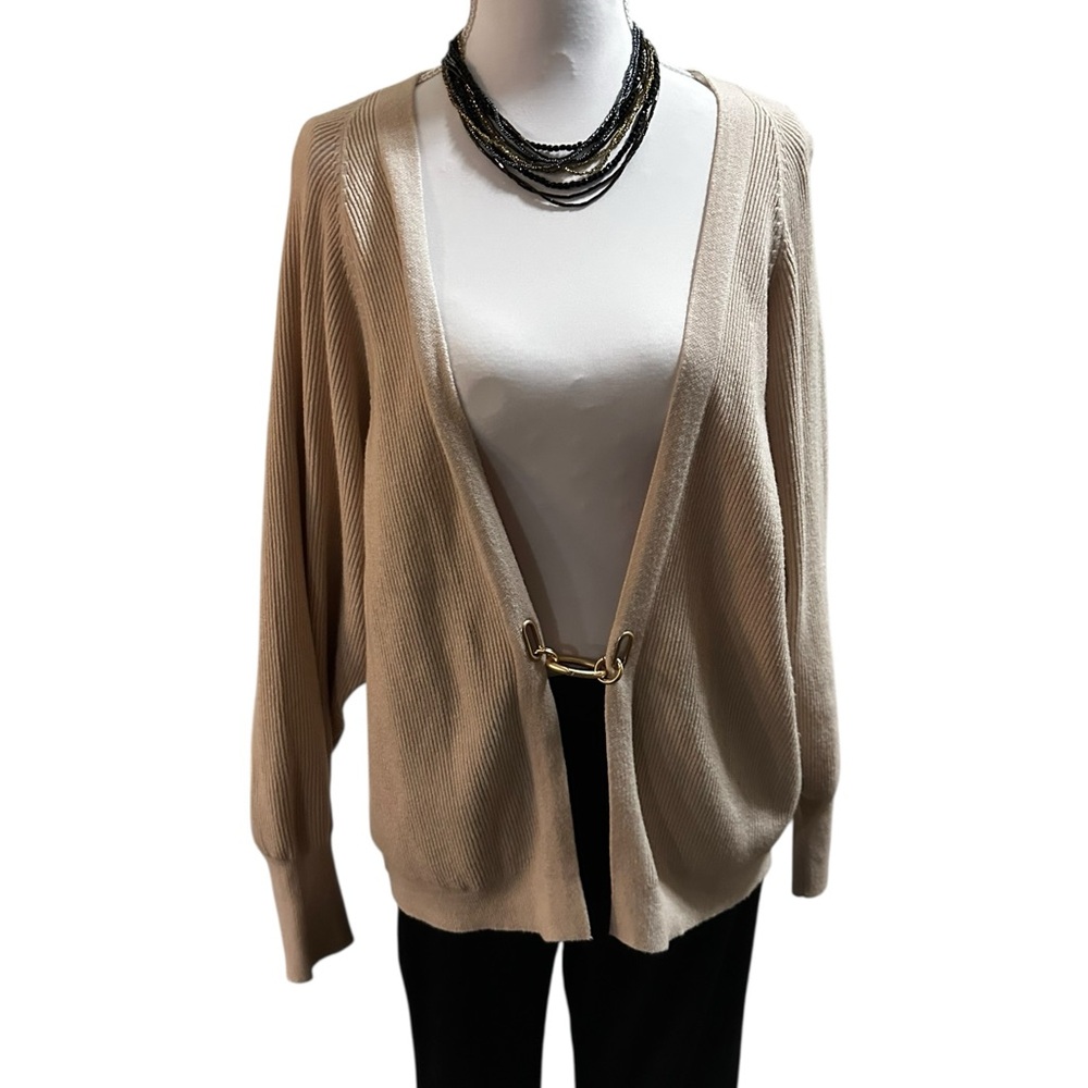 Sioni Front Buckle Ribbed Knit Cardigan size medium